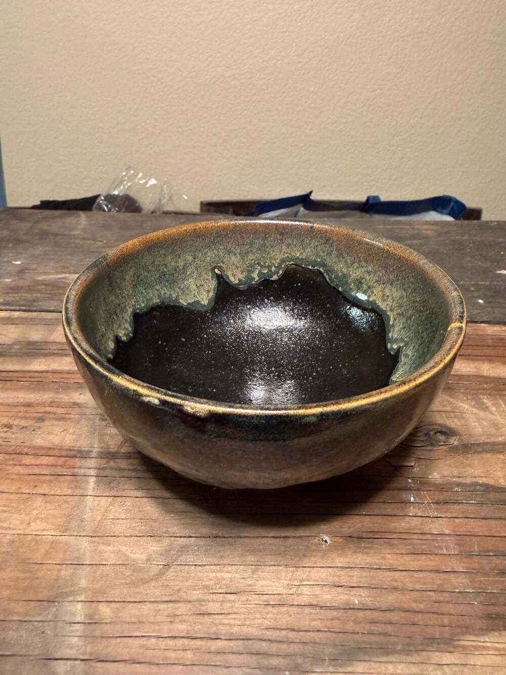 Japanese Handmade Tenmoku Glaze Ceramic Chawan Tea Bowl